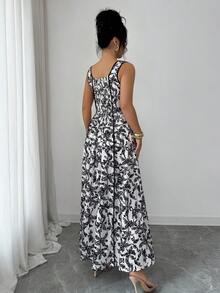 Elenzga 女士度假长款优雅夏日连衣裙 - 黑色 - 查看 2