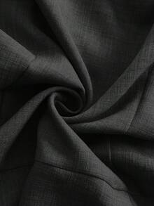 Roveilla 大码女士纯色竹编结圆领收腰A字开襟纽扣短袖栗色衬衫，优雅法式复古正式办公通勤休闲度假下午茶街头风简约百搭，新款春夏女士正式上衣，优雅职业衬衫，专业商务休闲上衣，女士黑色衬衫，优雅女士办公上衣，女士工作上衣，工作衬衫，女士正式工作服，办公室工作服 - 黑色 - 查看 8