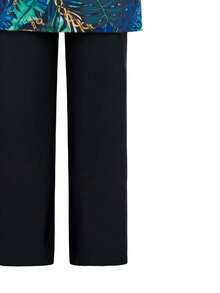 Swim Mulvari 女士中东风情两件套布基尼泳衣套装，新款热销印花长袖连衣裙和直筒裤，优雅休闲沙滩度假泳装套装 - 彩色 - 查看 9