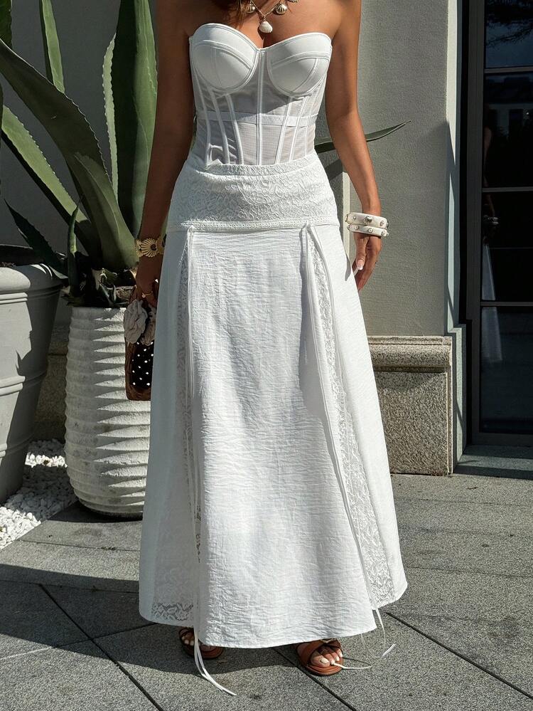 Women's Lace Patchwork Skirt