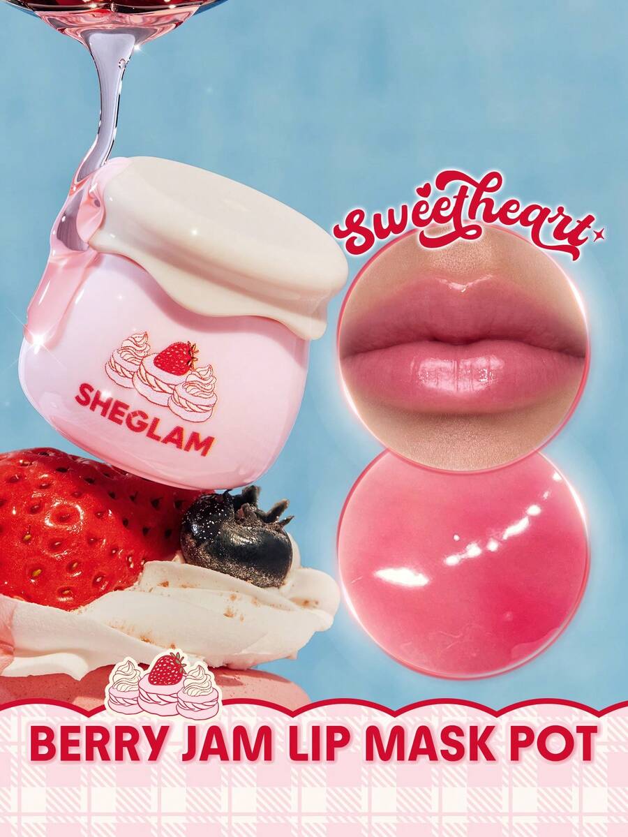 SHEGLAM Sweetheart Collection Berry Jam Hũ MặT Nạ MôI ThươNg HiệU LàM đẹP Trang đIểM Mỹ PhẩM Cho Phụ Nữ Và Cô GáI HoàN HảO Cho MùA Hè MùA XuâN Lý TưởNg Cho Y2K ThờI Trang Sang TrọNg Phù HợP Cho Sinh NhậT NgàY CủA Mẹ Quà TặNg TiệC SẵN SàNg MàU SắC TốT NhấT - Berry - Xem 1