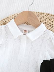 Cozy Pixies 3pcs Baby Girl Solid Color Soft Knit Collared Short Sleeve Romper Set - Multicolor - View 6