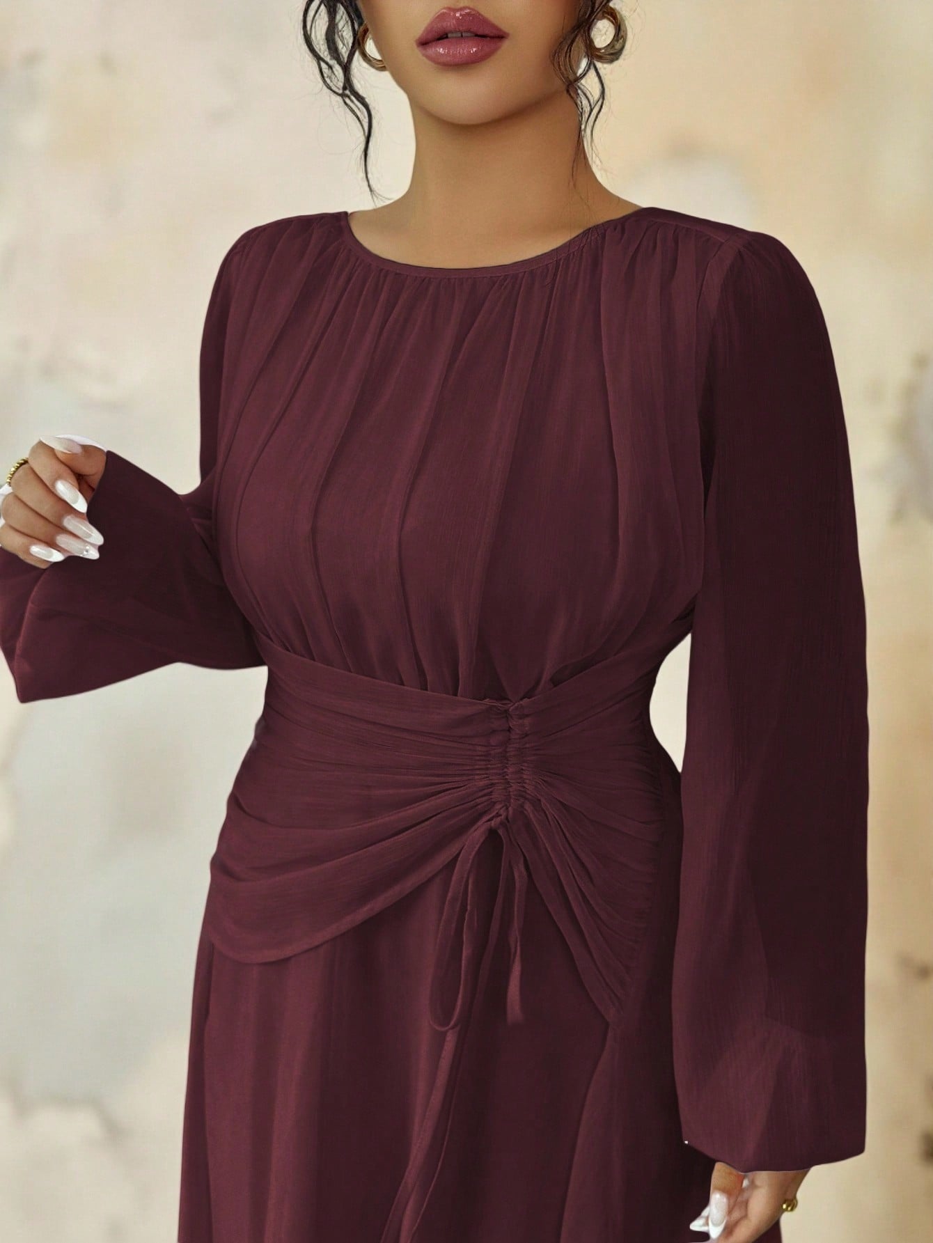 Roveilla فستان ماكسي طويل الأكمام للنساء ذوات الحج...