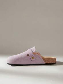 Solecia Giày bệt nữ kiểu dáng mới, xỏ chân nhẹ, che nửa bàn chân, thích hợp cho hoạt động thường ngày. - Màu tím nhạt - Xem 3