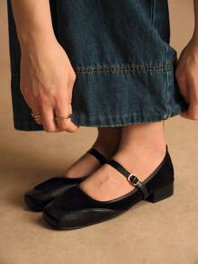 Rosivie Women's Buckle Design Casual Fashion Shoes - Black - View 8