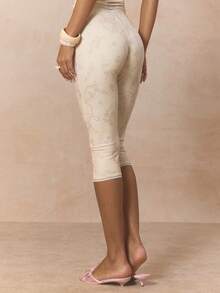 MUSERA 修身系带印花七分裤套装（仅下装）可爱春日假日少女风 Sugar Salt - 彩色 - 查看 4