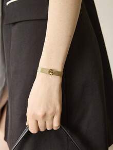 MOTF PREMIUM PRE18K GOLD PLATED SIMPLE PERSONALIZED WATCH CHAIN BRACELET - Gold - View 5