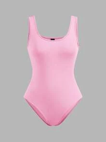SHEIN EZwear 4件套女士多色吊带连体衣，黑/白/粉三色可选，休闲紧身款 - 彩色 - 查看 5