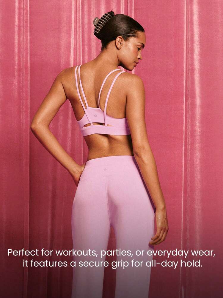 Heartfelt Glowmode Print Secure Grip All-Day Hold Large Hair Claw Clip Gym Workout Studio Party Date Daily Casual Wear