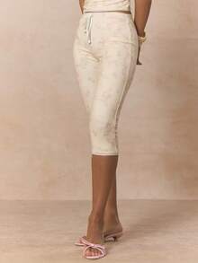 MUSERA 修身系带印花七分裤套装（仅下装）可爱春日假日少女风 Sugar Salt - 彩色 - 查看 3