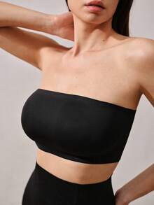 Summer Women's Strapless Bra Set, Including Spaghetti Strap Bra, Spaghetti Strap Top, And Camisole - Black - View 6