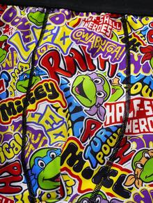 TEENAGE MUTANT NINJA TURTLES | SHEIN 1件男士卡通印花平角内裤 - 黑色 - 查看 5