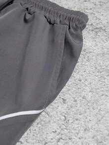 Sport MetroGents Men's Contrast Trim Drawstring Waist Cargo Sweatpants - Dark Grey - View 5