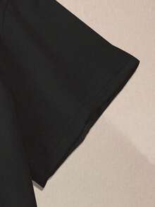 INAWLY 杜宾犬印花T恤 - 趣味吐舌设计，女士酷炫嘻哈风格，性感女孩T恤 - 黑色 - 查看 3