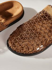 Solecia Giày Boken nữ thời trang thoáng khí, chất liệu lưới, kiểu dáng retro, hai lớp, đế mềm mại, thoải mái. - màu nâu - Xem 5