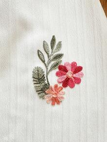 SHEIN Vintaside Kids 女童碎花休闲/假日A字吊带连衣裙 - 白色 - 查看 8