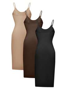 Olithes Vestido Casual De Tirantes De Espagueti De Color Sólido - Multicolor - Ver 2