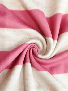 Resyla Áo thun nữ tay ngắn cổ tròn kẻ sọc dáng rộng thoải mái - Nhiều màu - Xem 4