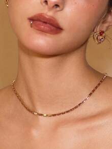 Glisma Dây chuyền mạ vàng 18K kiểu dáng Châu Âu và Mỹ, đính đá pha lê hình vuông màu sắc sang trọng, cao cấp, thời trang Dopamine, đơn giản và đa năng dành cho phụ nữ, phong cách cổ điển, trang phục thanh lịch, chất liệu kim loại/có họa tiết, cổ điển, sang trọng, dành cho mẹ/phụ nữ/cô gái/người mẹ, đá quý, hình trái tim, ngày lễ tình nhân. - Nhiều màu - Xem 3