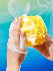 SpongeBob SquarePants | SHEIN 1/2pc Cartoon Sponge, Bath Sponge, Ultra-Soft Foaming Net, For Bathing, Comes With A Hanging Rope - Multicolor - View 4