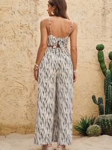 Boho Mama Maternity Casual Printed Jumpsuit For Vacation & Daily Wear - Apricot - View 1