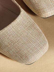 Rosivie Giày lười nữ mũi vuông, kiểu dáng thường ngày. - Màu Khaki - Xem 6