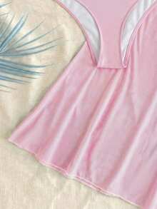 SHEIN Tween Girl Vacation 3pcs Blue Starfish Metal Button Bikini 3 Pieces Set, Beach Holiday Light Pink Two Piece Set Two Piece Bathing Suit Girls Two Piece Bathing Suit Girls Light Pink Mermaid Tail Skirt Long Skirt 2 Piece Set Pink Skirt Set - Pink - View 11