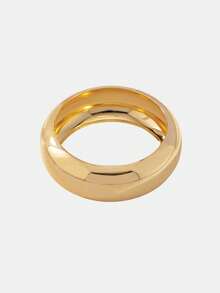 Lumivelle 1 件厚树脂袖口手镯女士堆叠厚轮手镯套装，棕色亚克力手镯臂带，基本款设计手镯首饰适合日常佩戴 - 彩色 - 查看 4