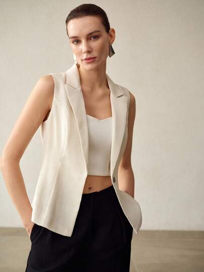 MOTF PREMIUM STRUCTURED SINGLE BREASTED TOP