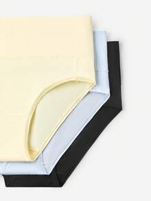 LUVLETTE 3条装纯棉高腰三角裤女士内裤套装 - 黑色 - 彩色 - 查看 7