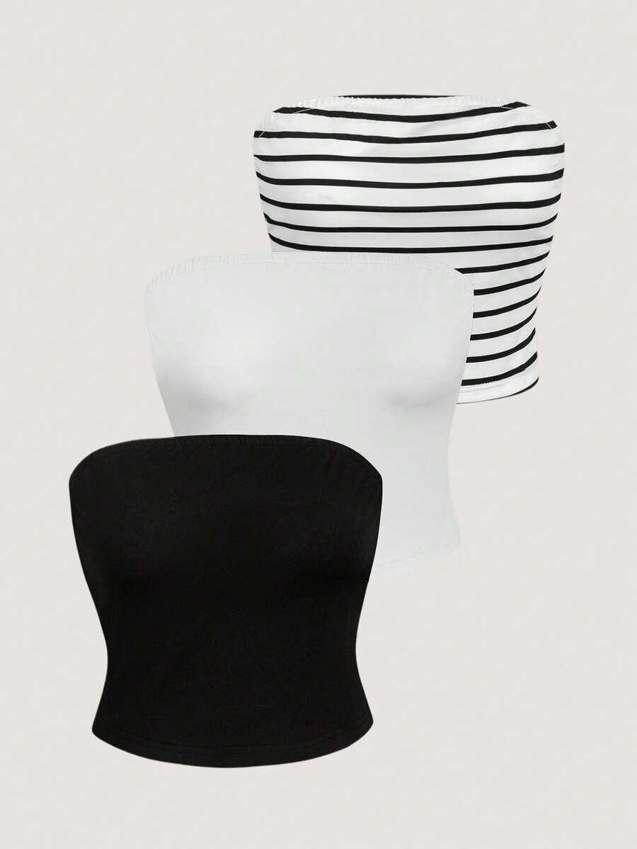 Olithes 3pcs Striped Tube Top - Multicolor - View 1