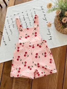 LMoss Kids Baby Girl Cherry Print Woven Romper - Multicolor - View 8