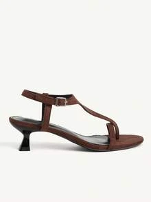 CUCCOO CHICEST Women Heeled Sandals Wedding Shoes Spring Shoes Bride Shoes - Coffee Brown - View 4