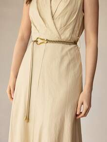 MOTF PREMIUM U-SHAPED BUCKLE KNOTTED WAIST BELT - green gold - View 9