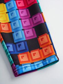 Tetris™ X SHEIN 1pc Baby Boys' Casual Colorful Geometric Print Romper - Multicolor - View 6