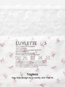 LUVLETTE 3条装蕾丝边纯棉中腰性感女士内裤套装 - 花卉印花蕾丝边 - 彩色 - 查看 9