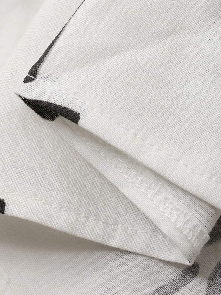 Dazy Plus Plus Size Women's Elegant Butterfly Print Contrast Binding Knot Front Short Sleeve Top And Skirt 2-Piece Set, Summer Holiday Style