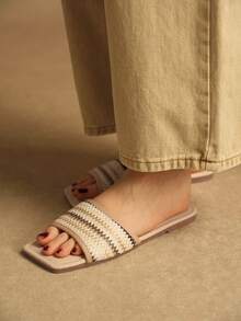 Rosivie Women's Casual Pleated Flat Sandals - Multicolor - View 7