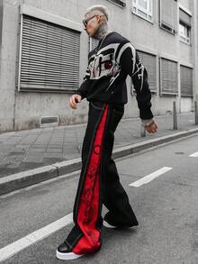 Artur Kramer 休闲时尚个性街头风格阔腿纽扣门襟男士牛仔裤 - 黑色 - 查看 1