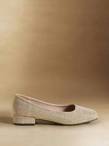 Rosivie Giày lười nữ mũi vuông, kiểu dáng thường ngày. - Màu Khaki - Xem 4