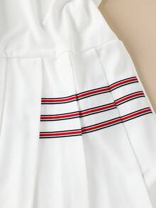 SHEIN 少女针织领修身休闲连衣裙 - 白色 - 查看 6