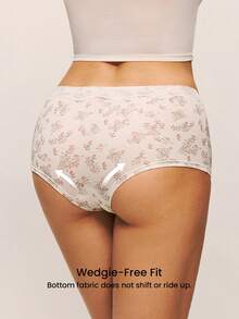 LUVLETTE 3条装柔软纯棉基础款印花中腰平角内裤套装 - 多彩设计 - 彩色 - 查看 2