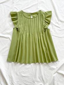 Soleia Áo kiểu nữ dáng chữ A tay ngắn mới, thích hợp cho lễ hội âm nhạc, phong cách bohemian, kỳ nghỉ, hẹn hò, trà chiều. - màu xanh lá - Xem 4