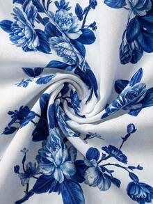 EMERY ROSE Women's Casual Floral Print Cap Sleeve Blouse - Multicolor - View 7