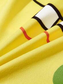 SpongeBob SquarePants | SHEIN 1 件可爱卡通印花宠物背心，猫狗通用，尺码从 XXS 到 XXXXXL（XS 到 XXL），海绵材质，活泼可爱 - 芥末黃 - 查看 5