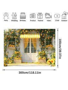 Phông nền cửa hàng chanh mùa hè, thích hợp cho tiệc sinh nhật và các lễ hội. Cờ polyester họa tiết cây chanh. Thích hợp để trang trí nhà cửa. Phụ kiện chụp ảnh đa năng trong nhà/ngoài trời. Không cần điện. - Nhiều màu - Xem 4