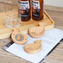 Cirelle Whale-Shaped Wooden Bottle Opener - Cute Handheld Cap Remover, Essential Kitchen Gadget - Multicolor - View 6