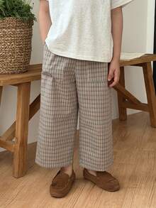 DAZY Quần kẻ caro thường ngày cho bé trai - màu xanh lá - Xem 2