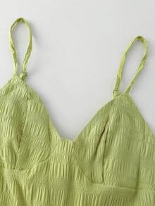 Olithes Bộ jumpsuit không tay cổ chữ V màu hồng cánh sen dành cho nữ, thích hợp cho kỳ nghỉ xuân/hè. - màu xanh lá - Xem 5