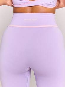 Musera Sport 撞色缝线高腰口袋运动紧身裤，仅限运动健身健身房普拉提日常休闲运动。 - 淡紫色 - 查看 5